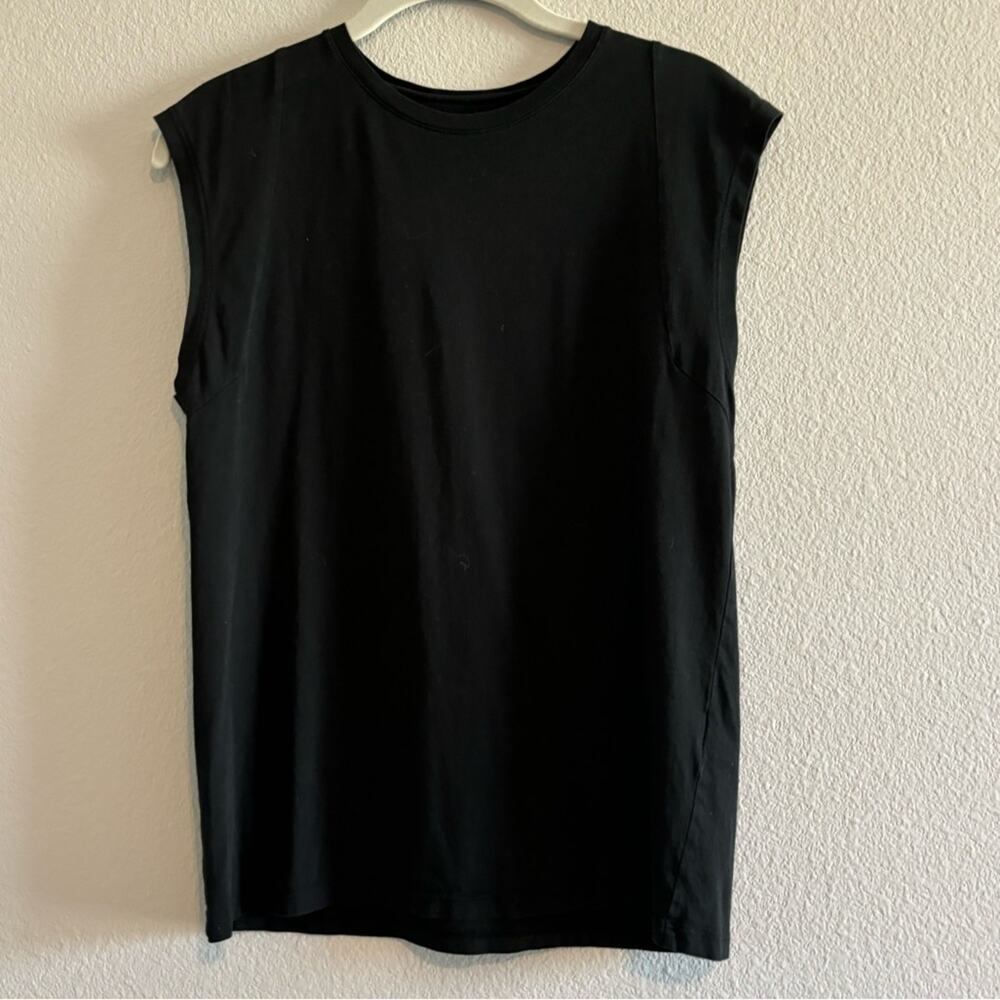 Frame Black Basic Cut Off Sleeve Tshirt size Small